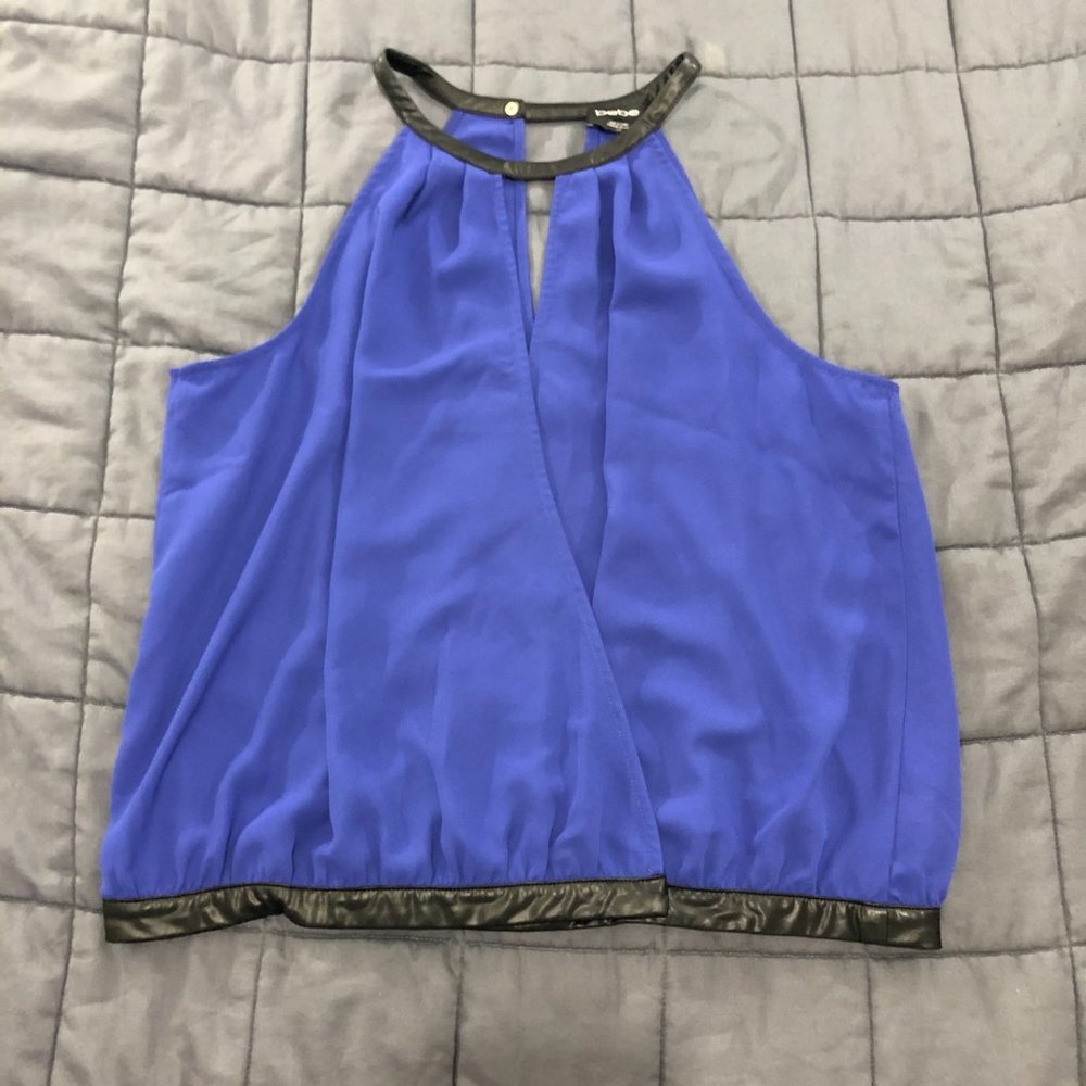 Bebe Circle Neck Wrap Top